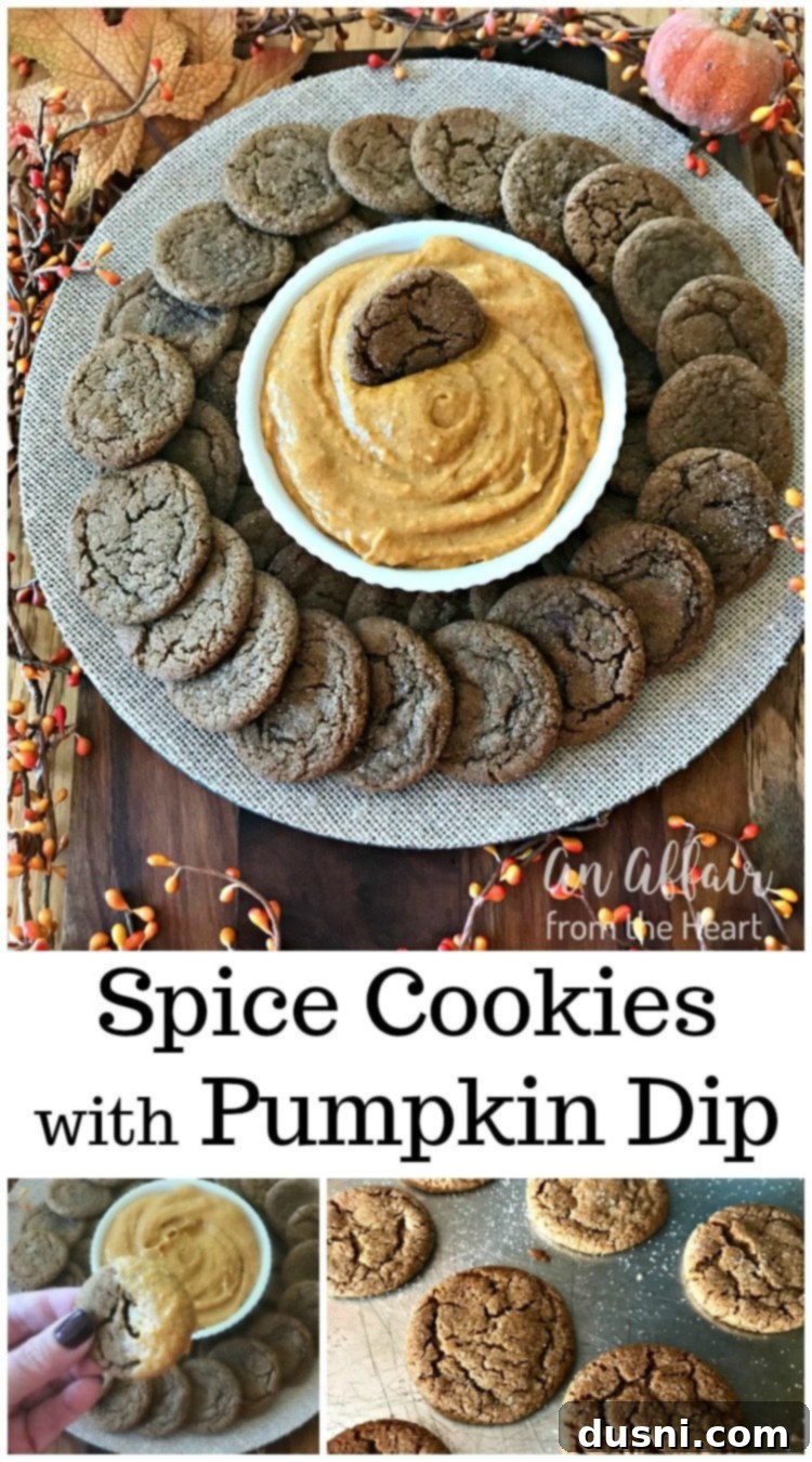 Warm Spiced Cookies with Creamy Pumpkin Dip 3 Spice Cookies and Pumpkin Dip on a platter