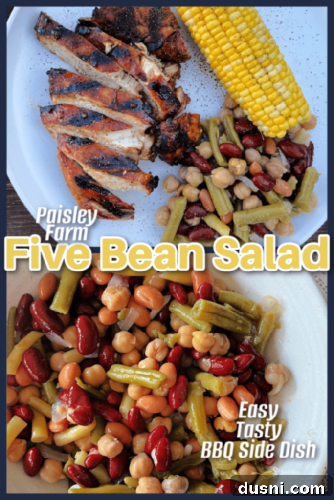 Paisley Farm Five Bean Salad jar and bowl.