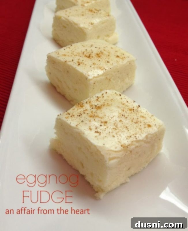 Yuletide Eggnog Bliss 6 An older photo of Eggnog Fudge, showing a slightly different presentation style.