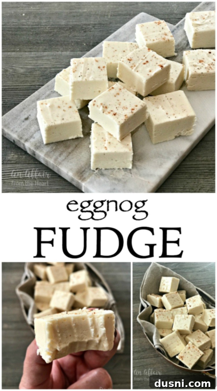 Yuletide Eggnog Bliss 3 Close-up shot of eggnog fudge pieces arranged artfully, showcasing their smooth texture and festive appeal.