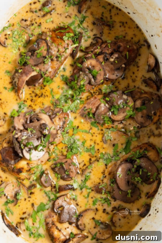 Effortless Slow Cooker Chicken Marsala 13 Crock Pot Chicken Marsala ready for serving