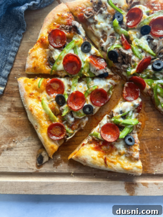 BEST HOMEMADE SUPREME PIZZA STORY Poster Image, inspiring more pizza creations.