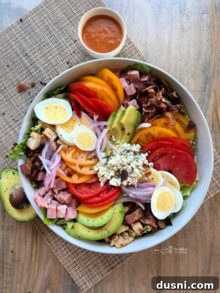 Summer's Crisp Cobb 9 A Pinterest-friendly image of Summertime Cobb Salad, perfect for sharing and saving.
