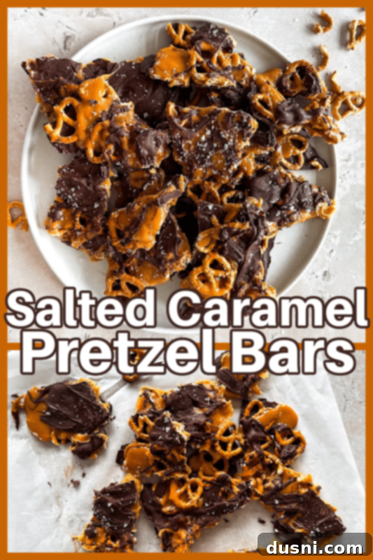Sweet Salty Chocolate Pretzel Delight 13 Finished Salted Caramel Chocolate Pretzel Bars ready to serve