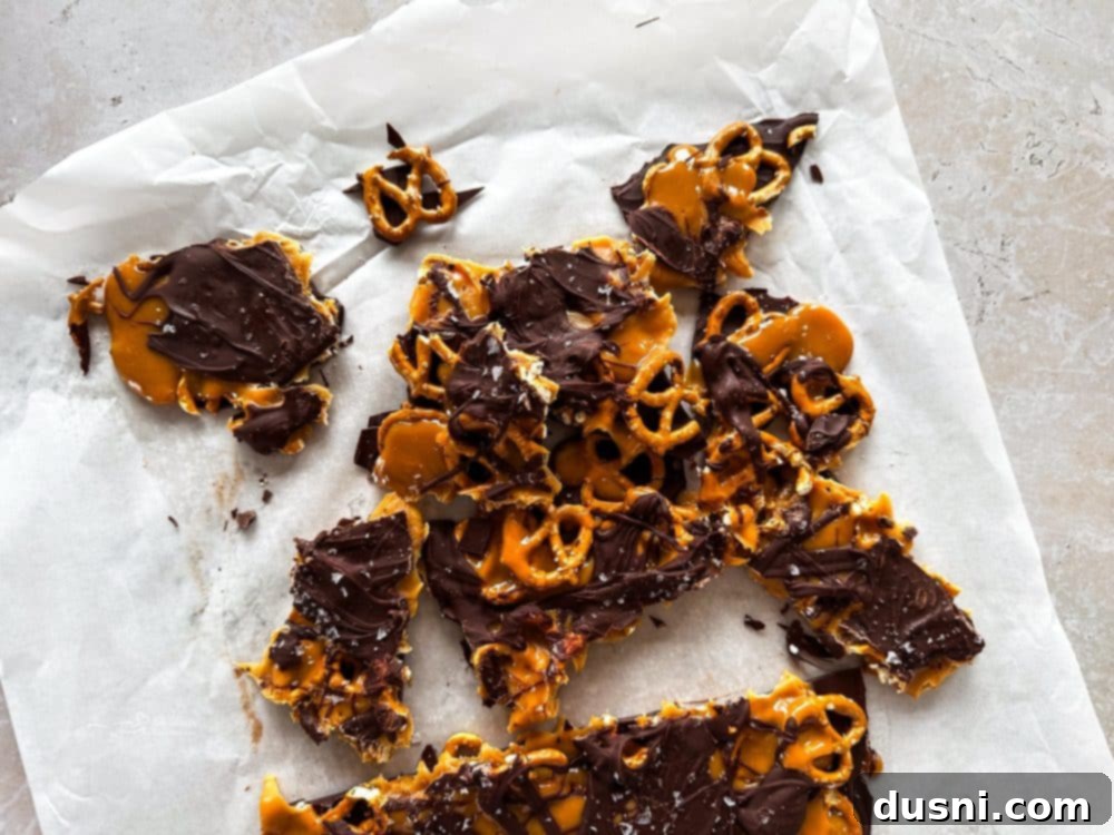 Sweet Salty Chocolate Pretzel Delight 3 Close-up of freshly made Salted Caramel Pretzel Bars