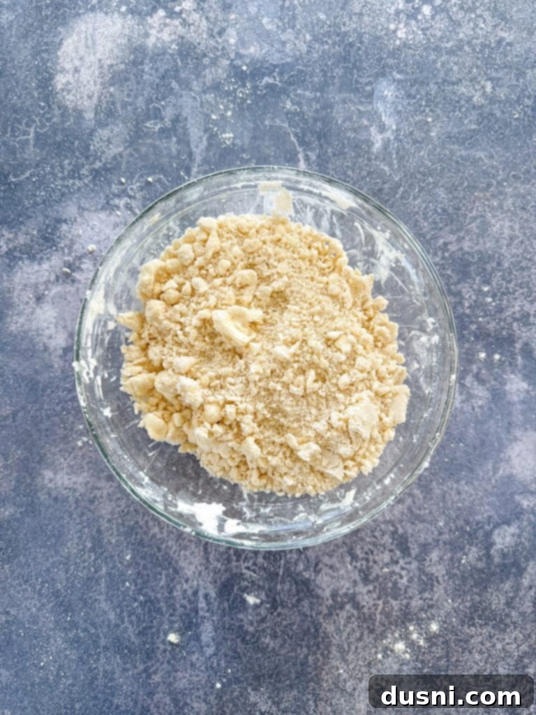 Crimson & Cacao Dream Bars 9 Crust mixture for magic bars resembling brown sugar before pressing into the pan.