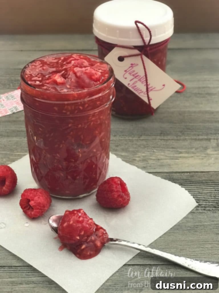 Homemade Raspberry Sauce with Chocolate
