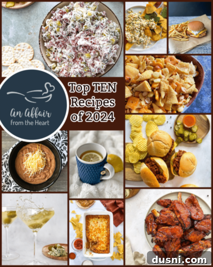 2024's Top 10 Recipes 2 An Affair from the Heart Top 10 Recipes of 2024 graphic