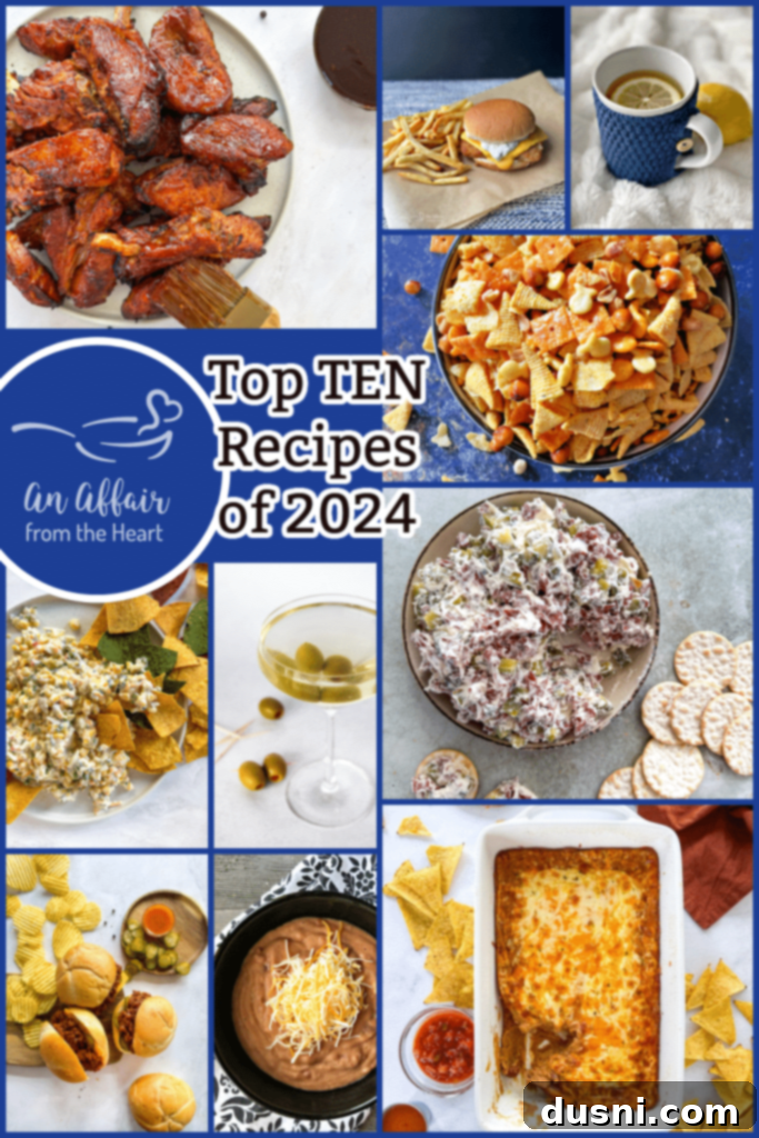 2024's Top 10 Recipes 19 Pin graphic for Top 10 Recipes of 2024