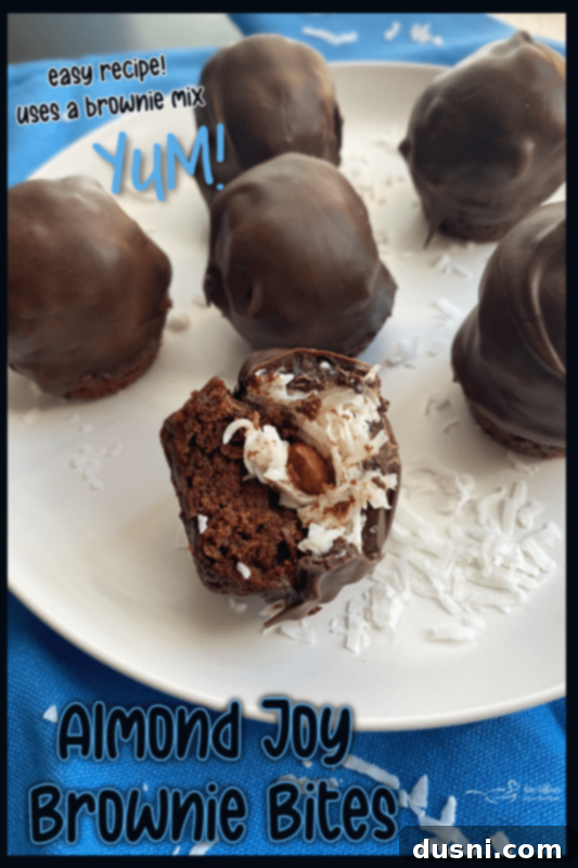 Coconut Almond Brownie Bites 5 Almond Joy Brownie Bites: An Affair from the Heart - a collage for pinning