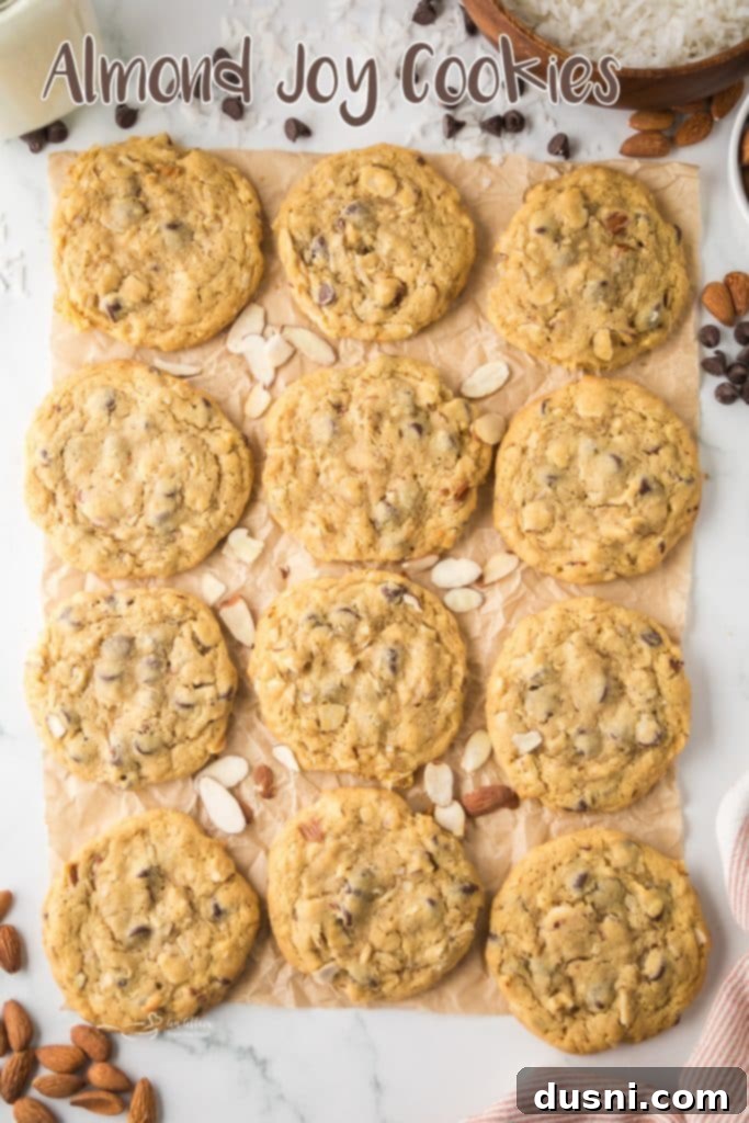 Almond Joy Cookies with a bite taken out