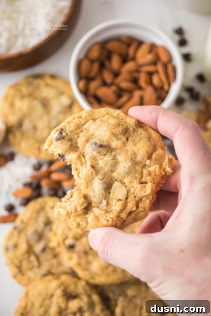 Ingredients for Almond Joy Cookies laid out