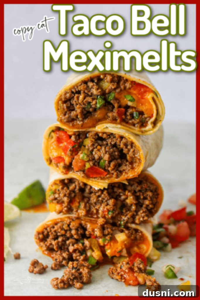 Several homemade Meximelts stacked, showcasing the golden tortillas and vibrant fillings.