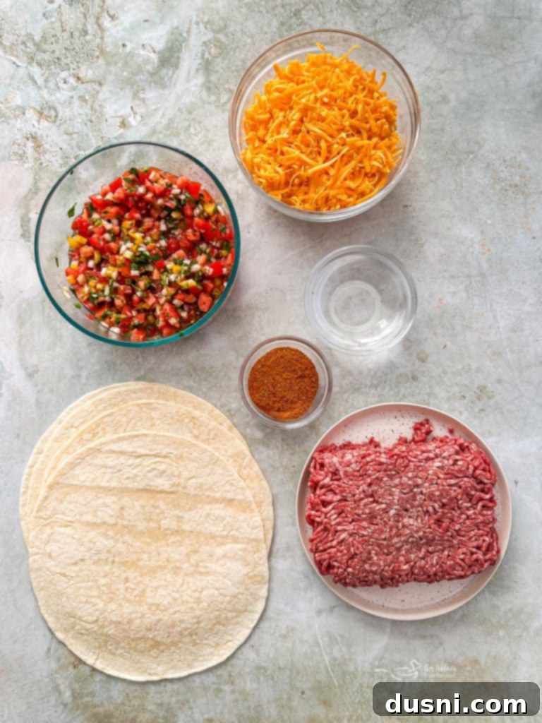 A close-up shot of a single homemade Meximelt, showing the textured tortilla and slight char.