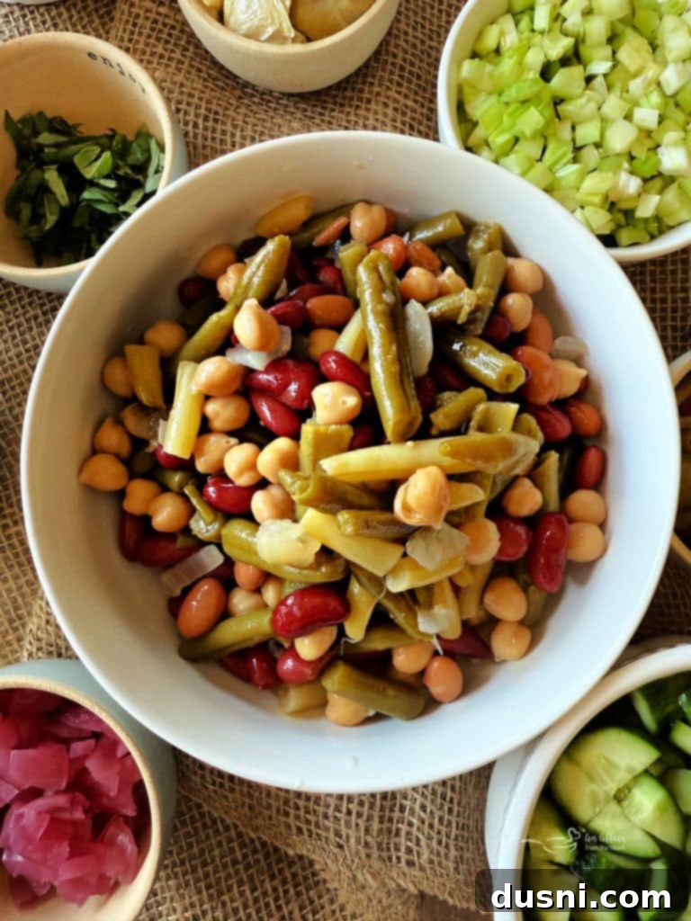 Plated Mediterranean Pickled Vegetable Salad, ready to eat