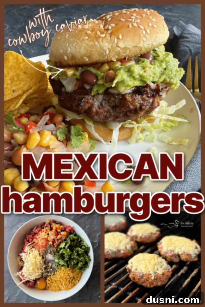 Mexican Street Burgers 15 A stacked Mexican hamburger with visible layers of toppings.