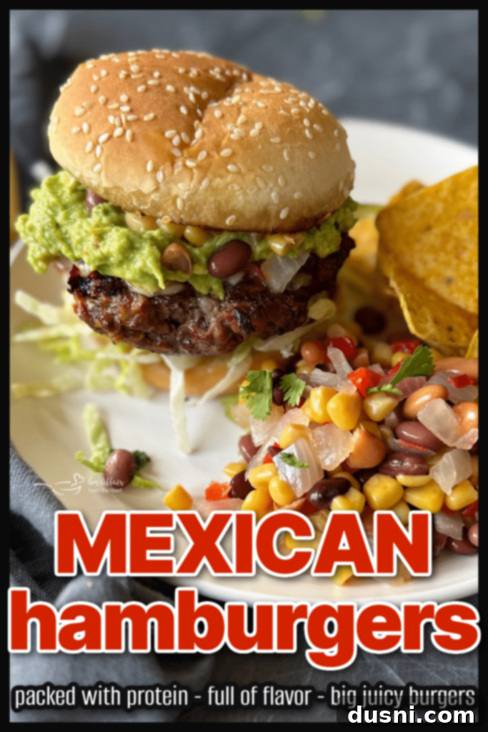 Mexican Street Burgers 18 A close-up of a Mexican hamburger with a blurred background.