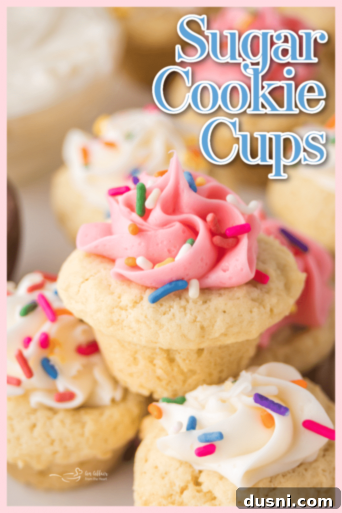 Delicious Frosted Sugar Cookie Cups 12 Close up of a white frosted Sugar Cookie cup.