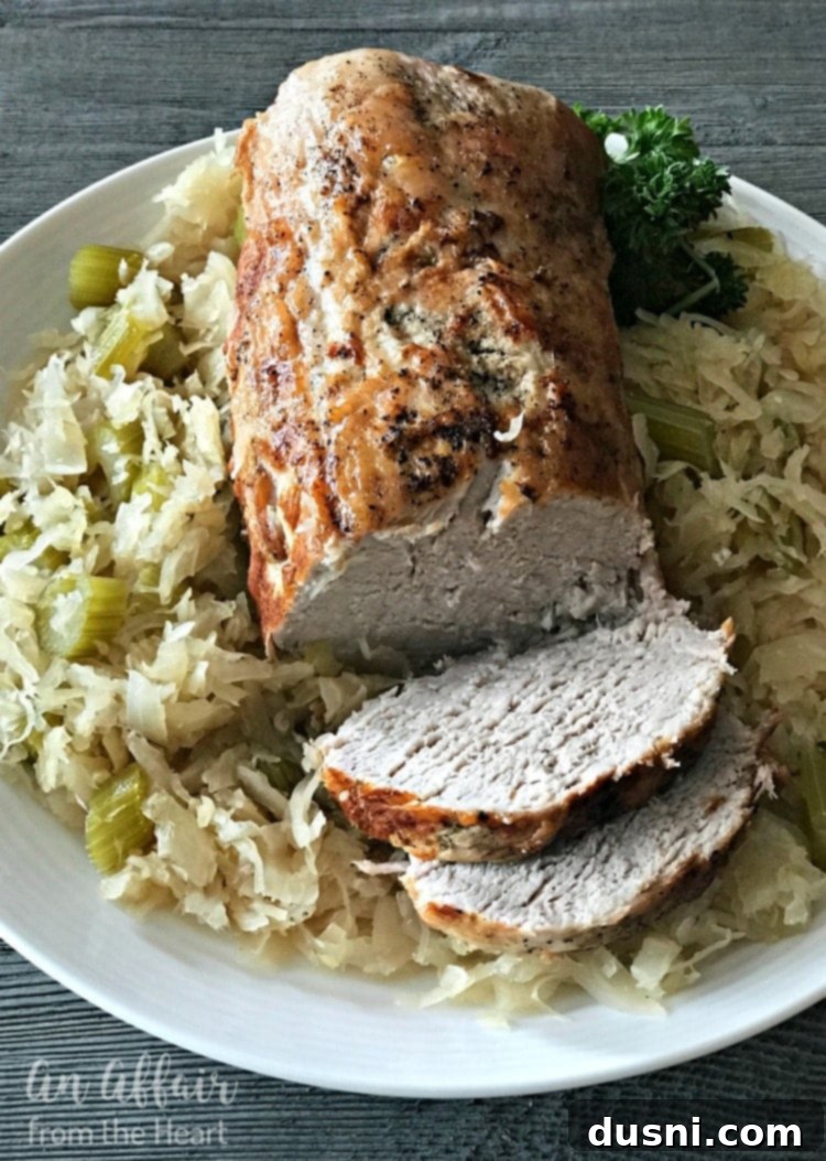 Pork Roast & Sauerkraut, ready to be served from a large pot