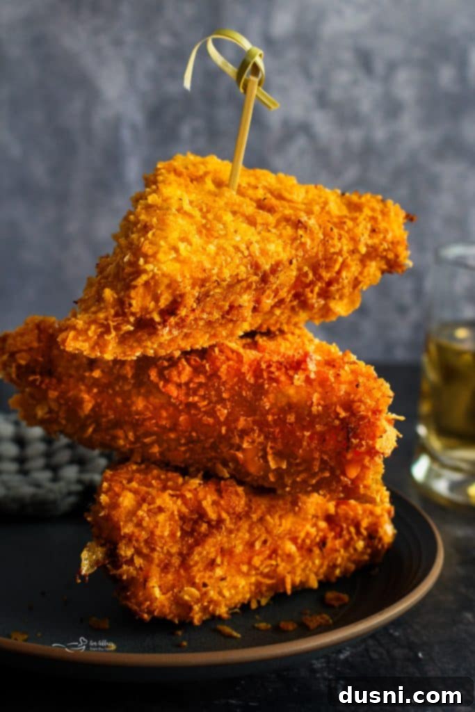 Crispy Cheesy French Toast 3 Close-up of a Cheese Frenchee, showing its golden, cornflake-crusted exterior.