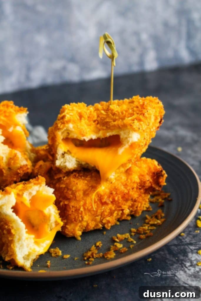 Crispy Cheesy French Toast 6 Ingredients for Cheese Frenchees laid out: bread, cheese, mayo, eggs, milk, flour, cornflakes.