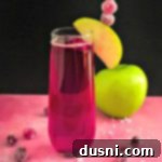 Ruby Apple Sparkler 12 side view of CranApple Fizz Cocktail