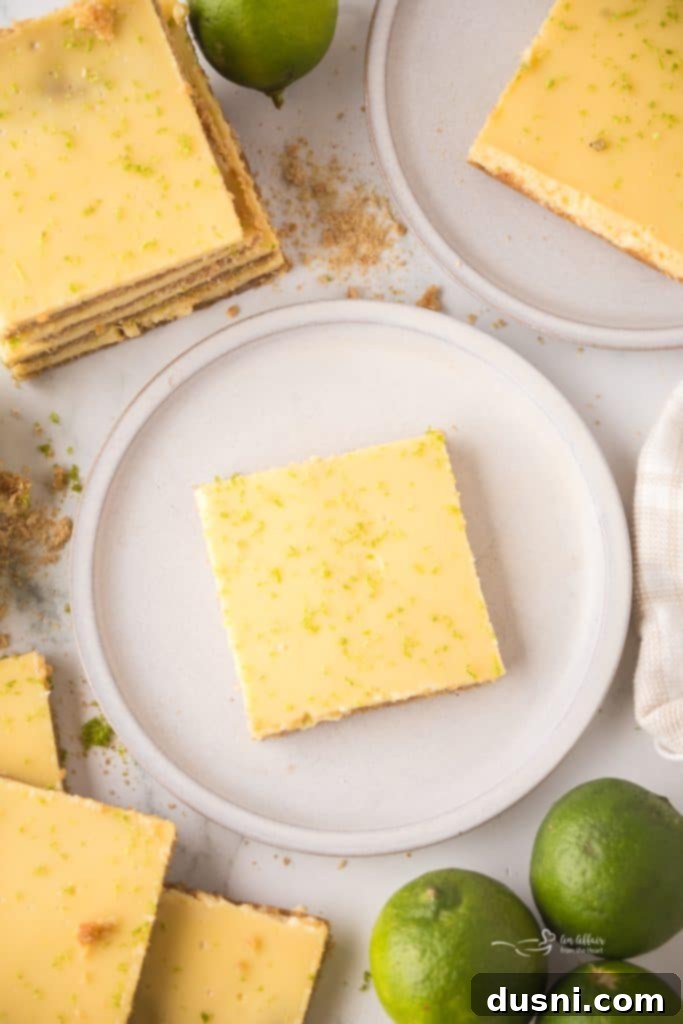 Zesty Key Lime Pie Bars 6 Ingredients for Key Lime Pie Bars laid out on a counter.