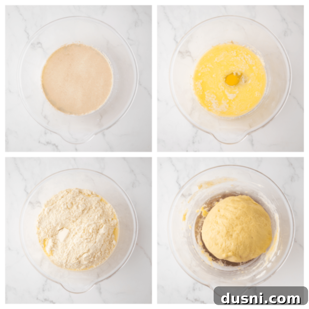 Air Fryer Cinnamon Roll Perfection 6 Step-by-step image of making cinnamon rolls, from dough to sliced rolls.