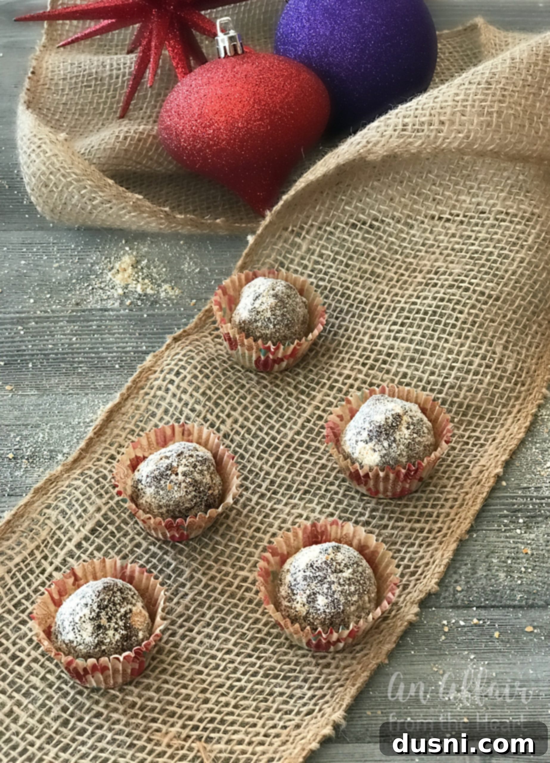Decadent Mocha Rum Truffles 5 Platter of homemade Mocha Rum Balls