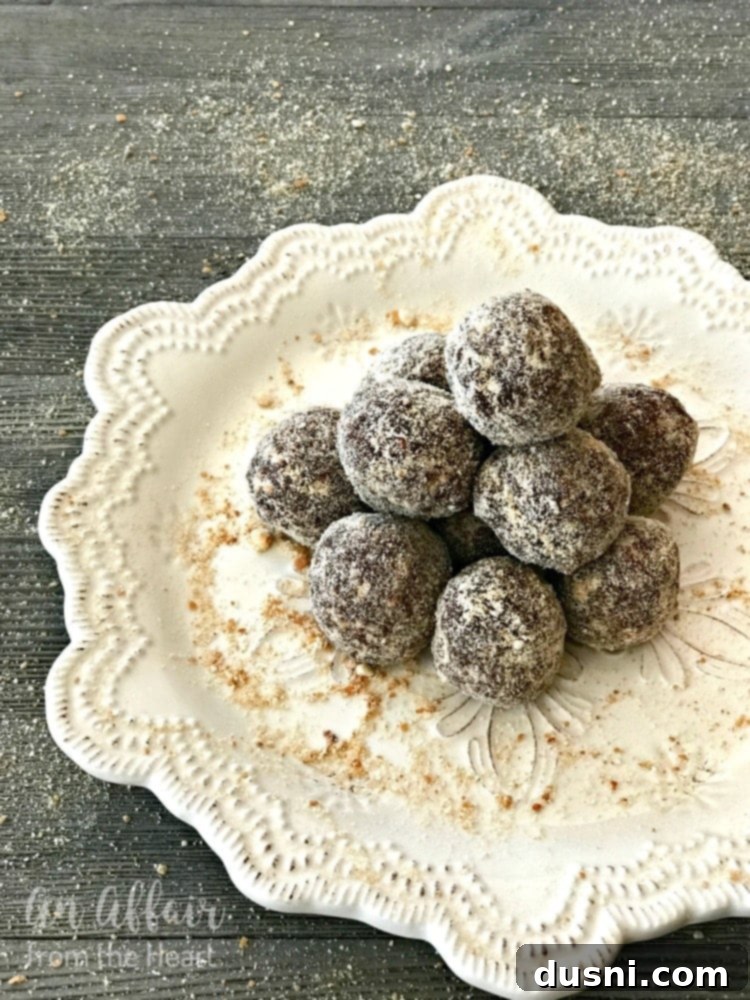 Decadent Mocha Rum Truffles 6 Mocha Rum Balls with a subtle coconut flavor