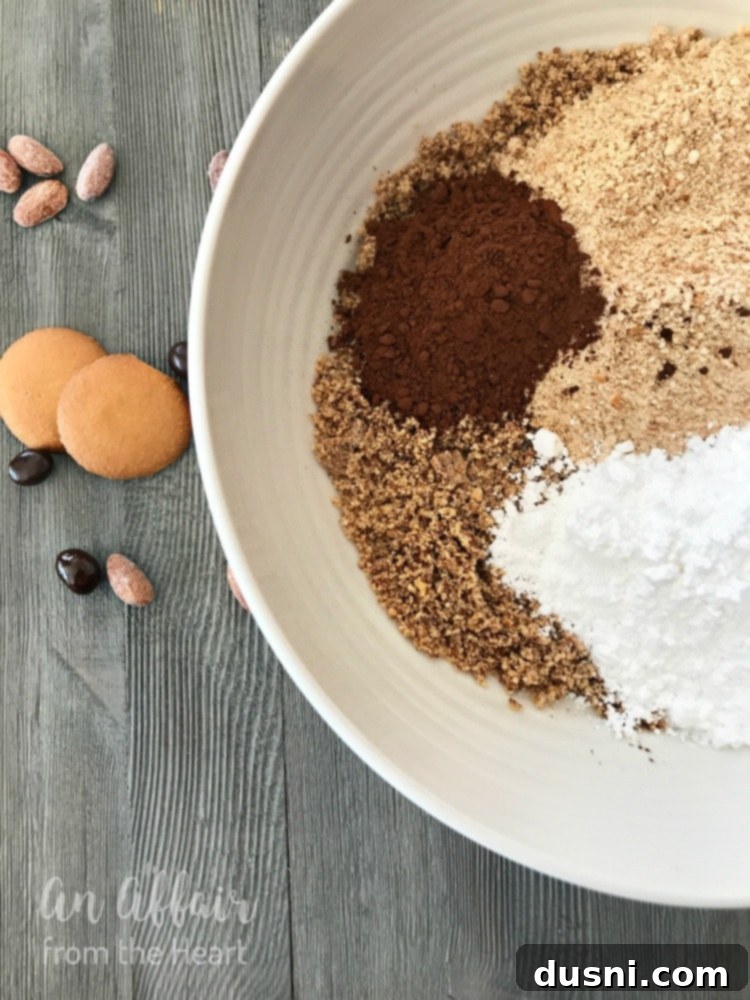 Decadent Mocha Rum Truffles 8 Ingredients for Mocha Rum Balls in a food processor