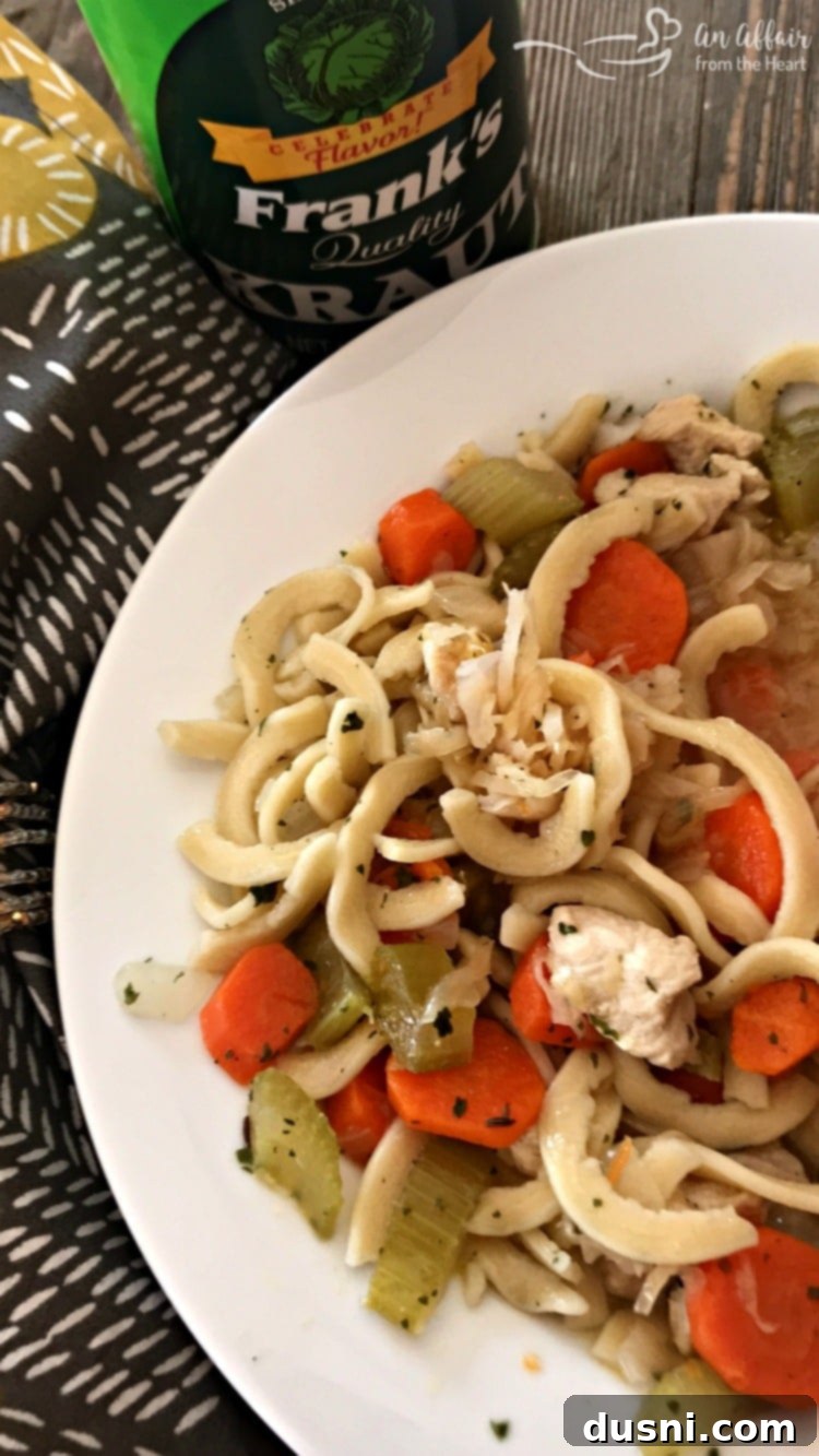 Chicken Noodle Soup with Sauerkraut