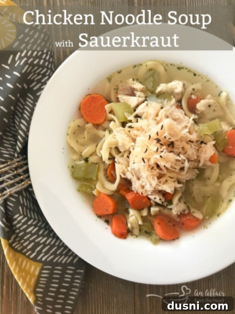 Chicken Noodle Soup with Sauerkraut
