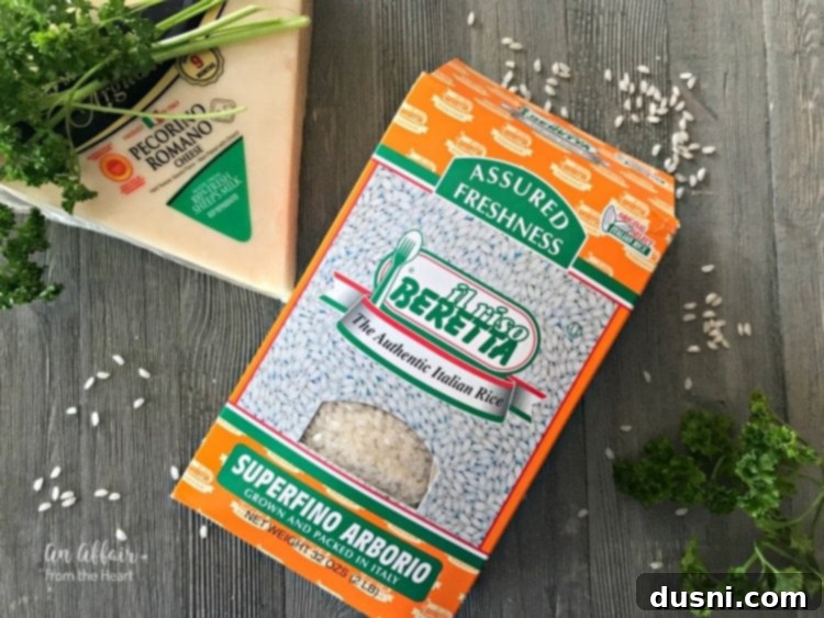 Ingredients for Arancini - Three Cheese Fried Risotto Balls laid out