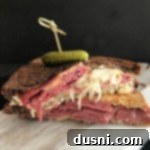 The Legendary Reuben 19 Reuben Sandwich close up on a counter