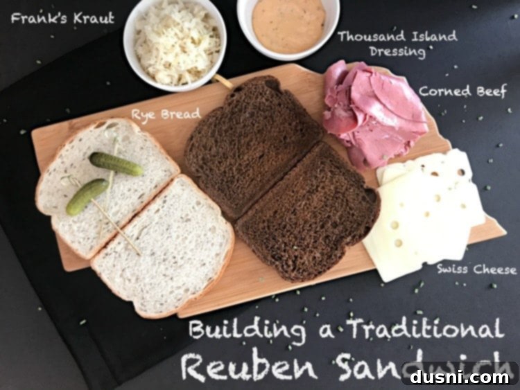 The Legendary Reuben 9 Assortment of rye bread slices for Reuben sandwiches