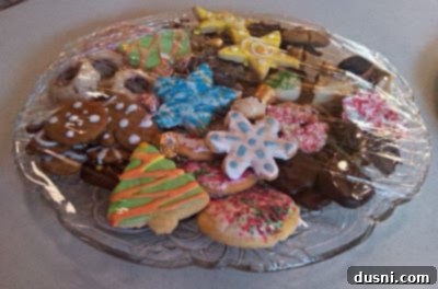 Assortment of festive holiday cookies for a cookie exchange party
