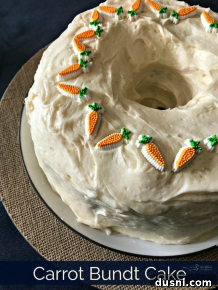 Pinterest image with text "Carrot Bundt Cake" for easy sharing.