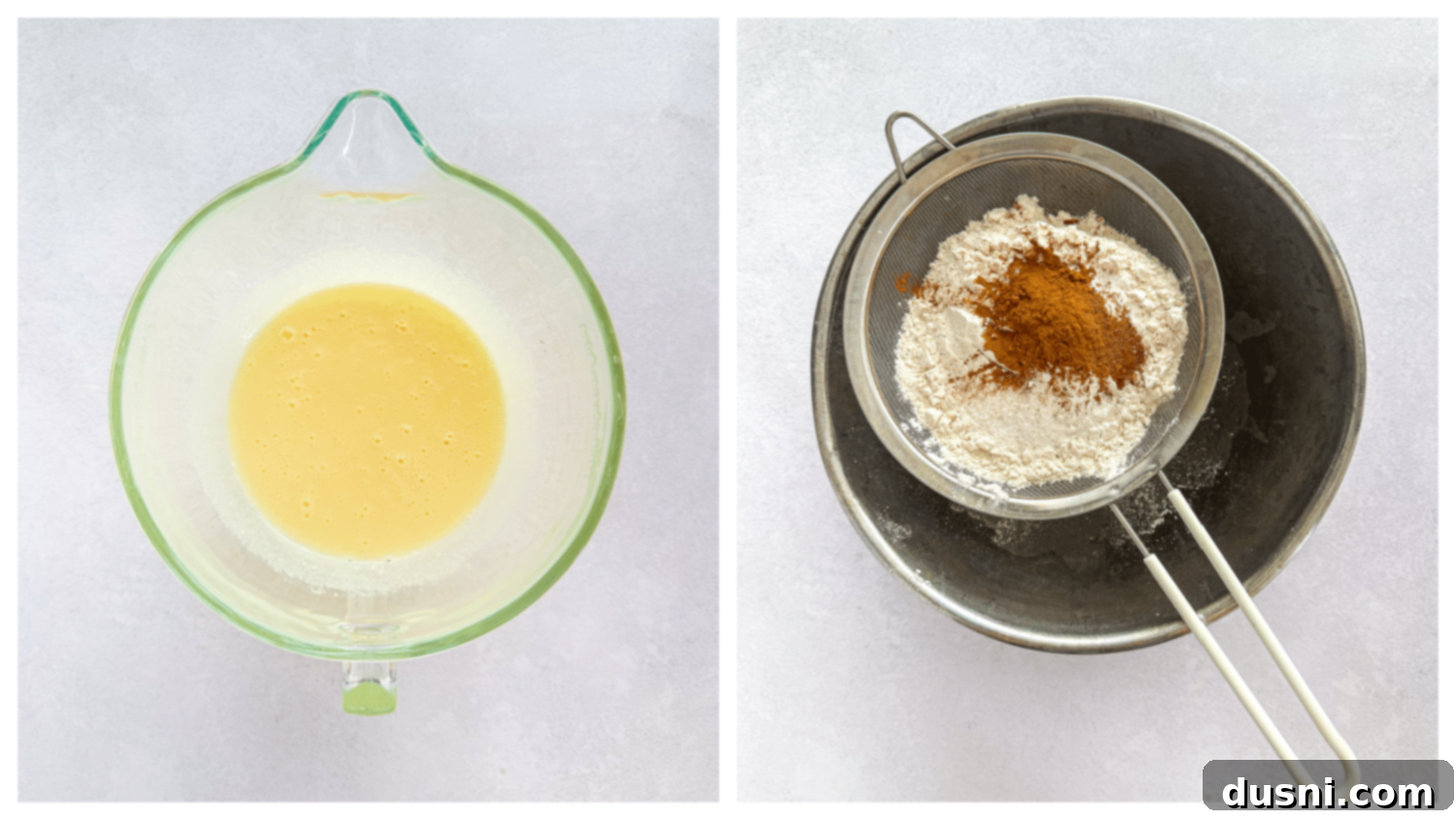 Collage showing the steps to prepare carrot bundt cake.