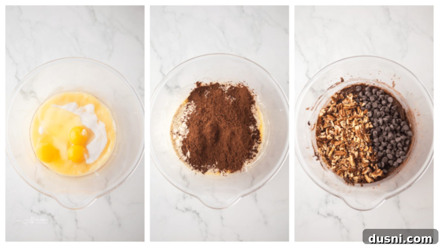 Melted butter in a glass bowl, ready for the next step in making brownies.