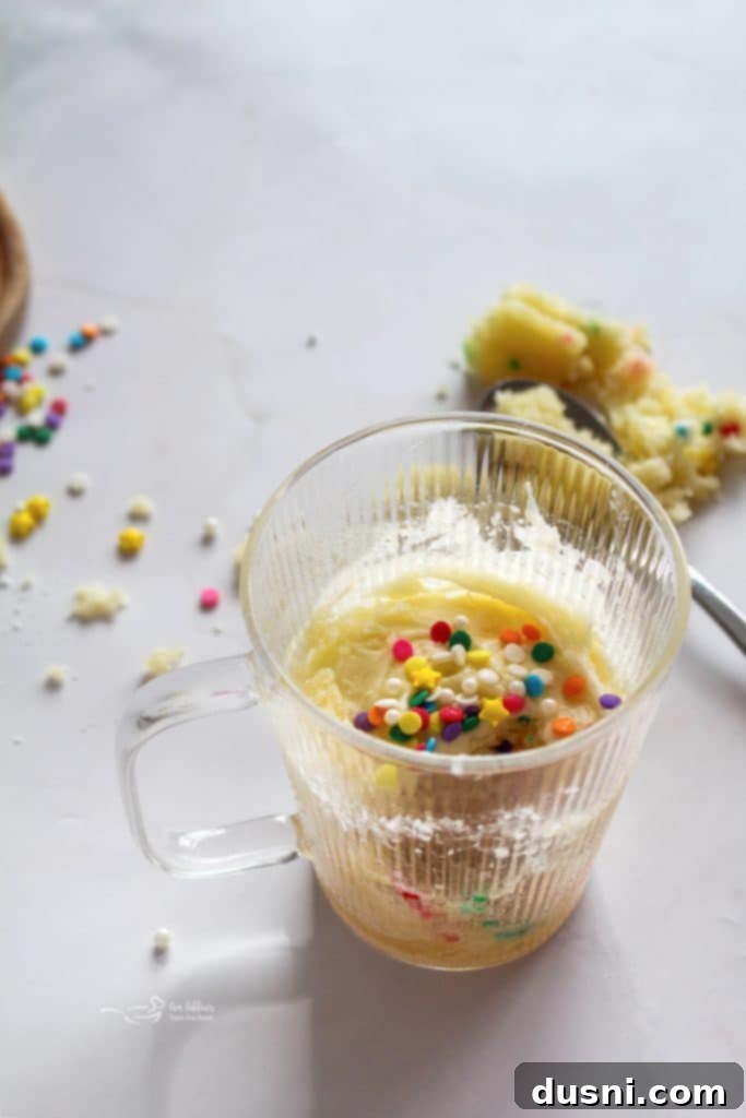 Pin this Sugar Cookie in a Mug Recipe!