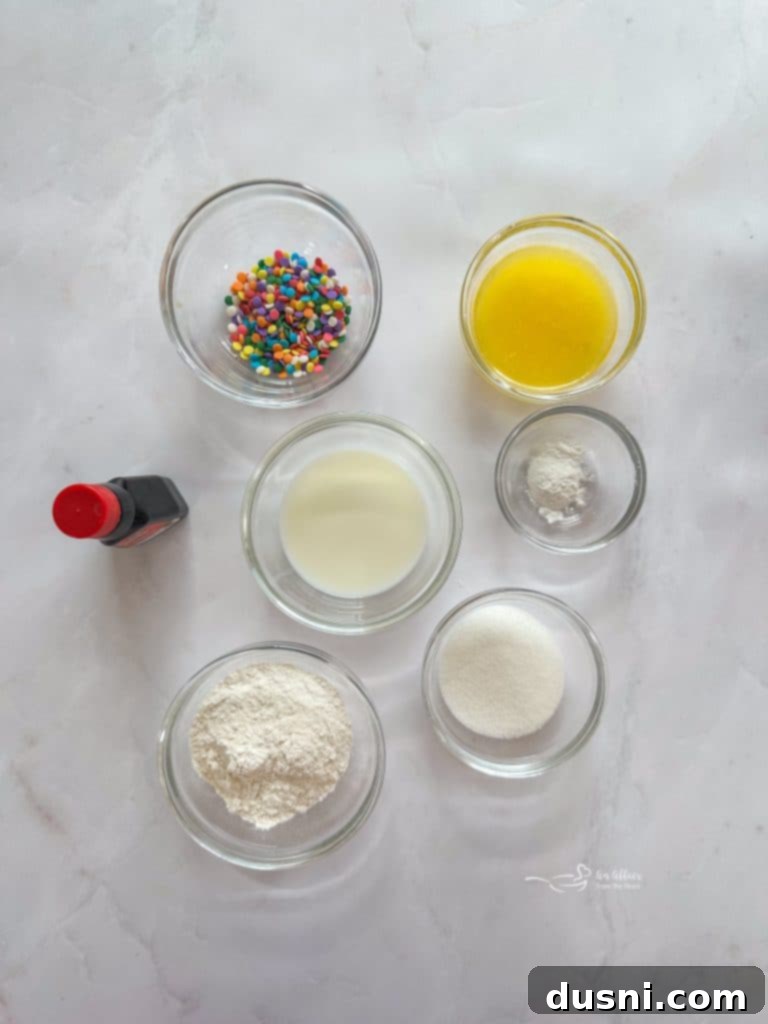 Ingredients for Sugar Cookie in a Mug
