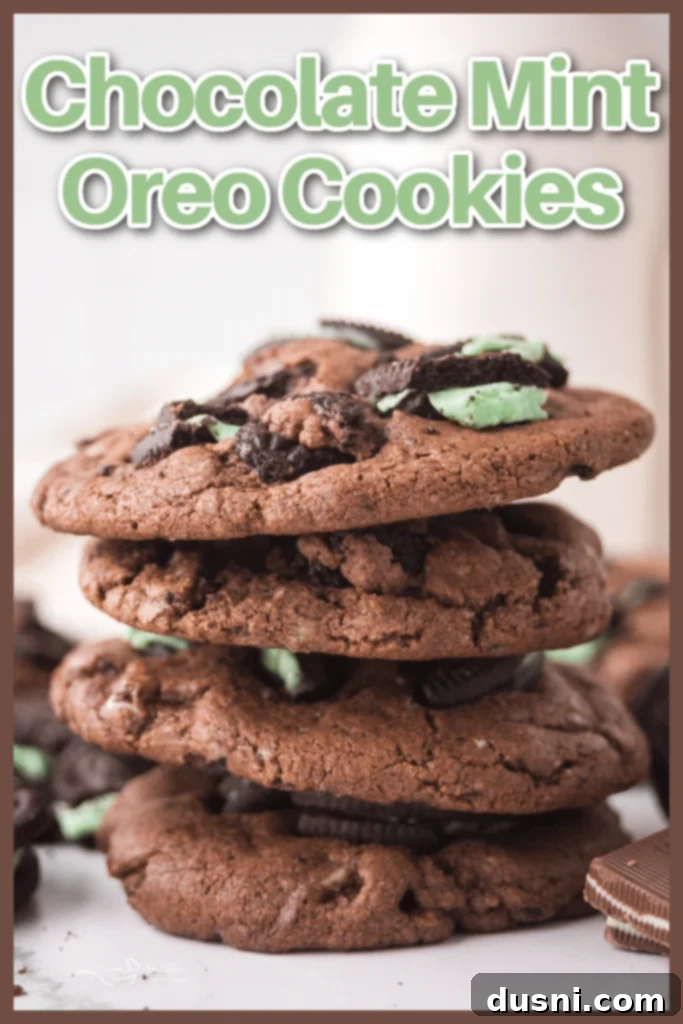 Chocolate Mint Oreo Cookies together