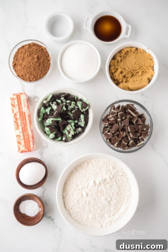 Chocolate Mint Oreo Cookies in a baking pan