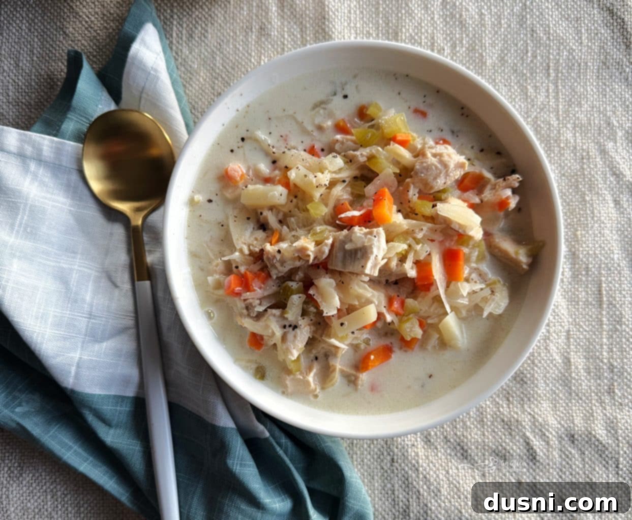 Slow Cooker Creamy Chicken and Sauerkraut Soup
