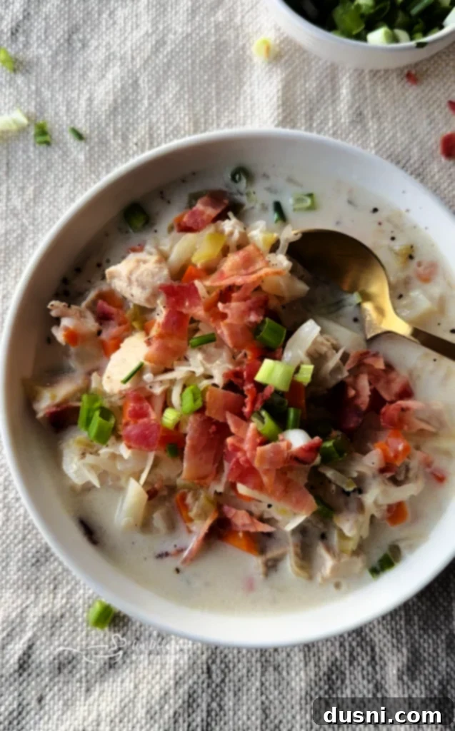 Creamy Chicken and Sauerkraut Soup Bowl