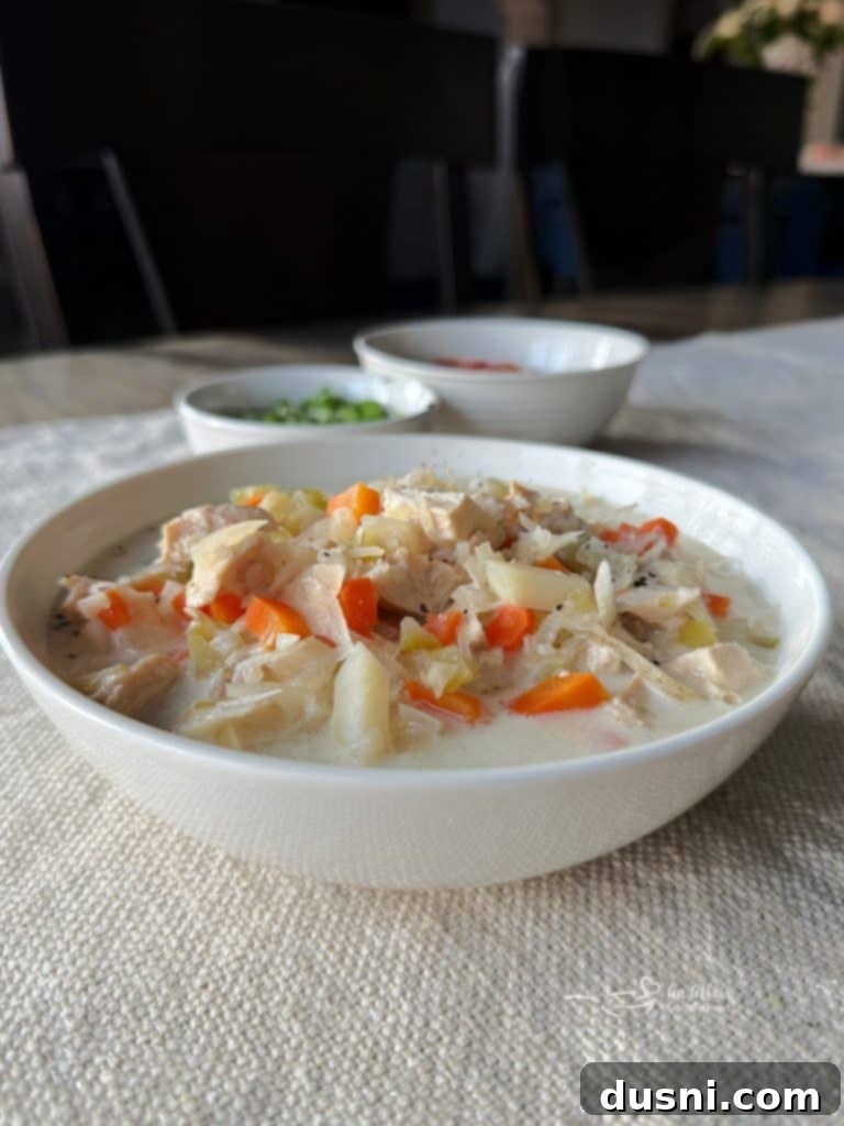 Creamy Chicken and Sauerkraut Soup