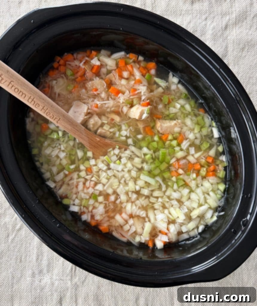 Slow Cooking Chicken and Sauerkraut Soup