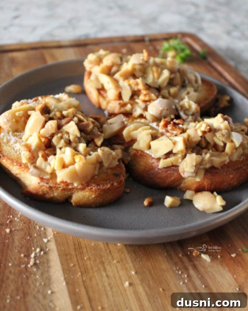 Mushroom Bruschetta Assembly