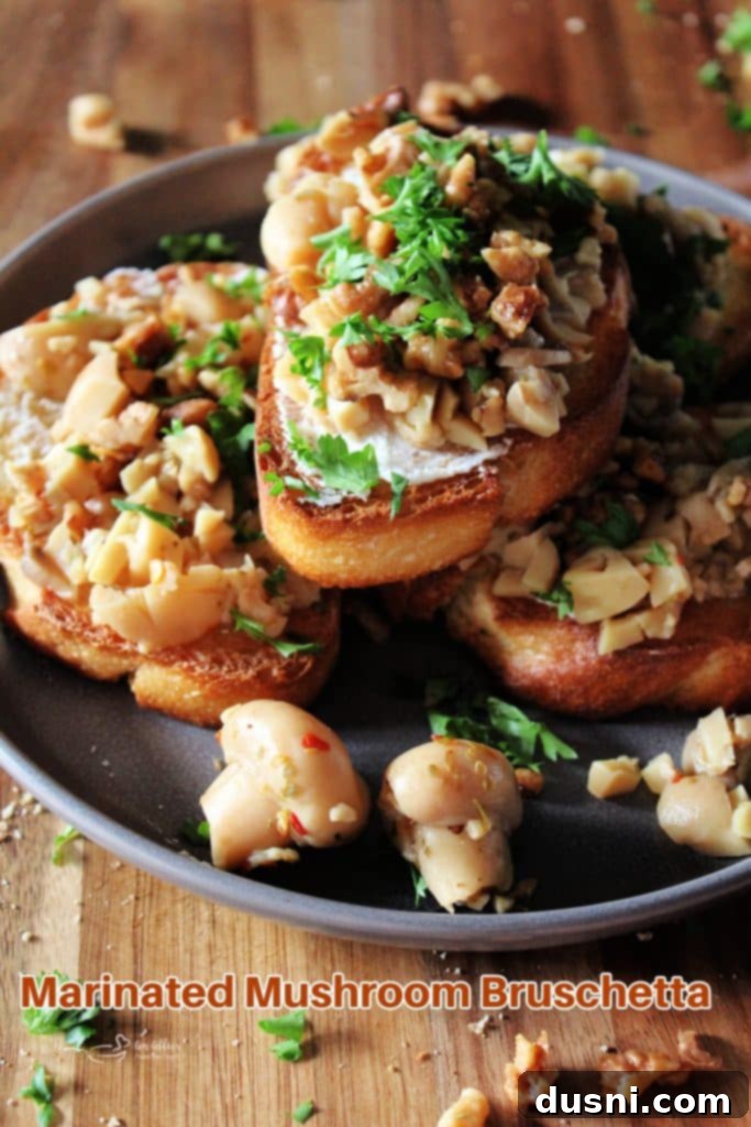 Mushroom Bruschetta Appetizer